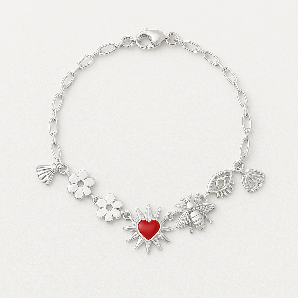 Bracelet charms argent